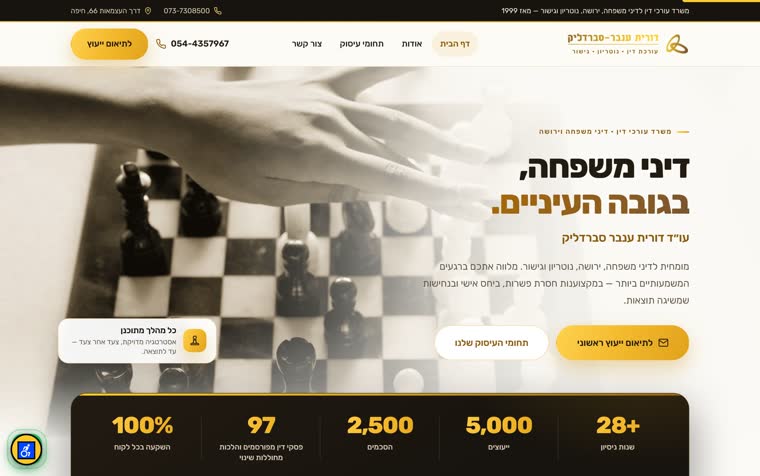 צילום מסך של האתר doritis-law.com
